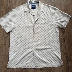 Tommy Bahama Men's Silk Blend Hawaiian Camp Shirt Diamond Print SZ L